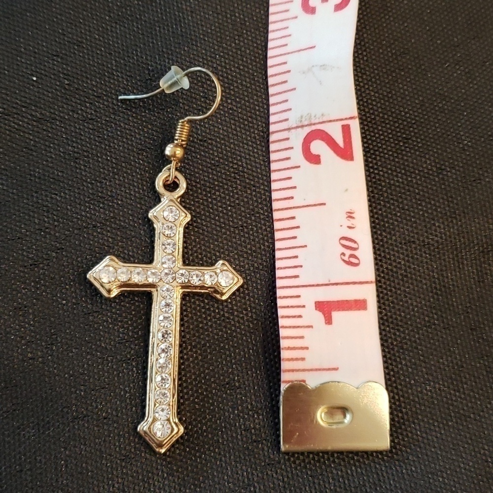 Cross Rhinstone Earings - Picture 6 of 6
